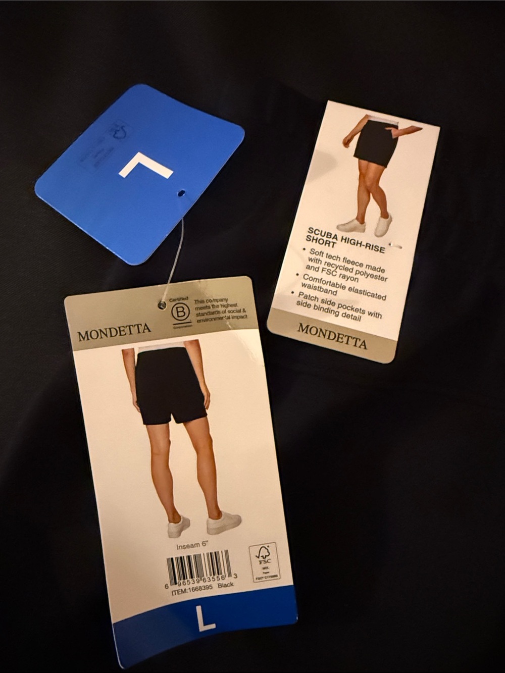 Mondetta Women's Scuba High-Rise Shorts - Black Size L